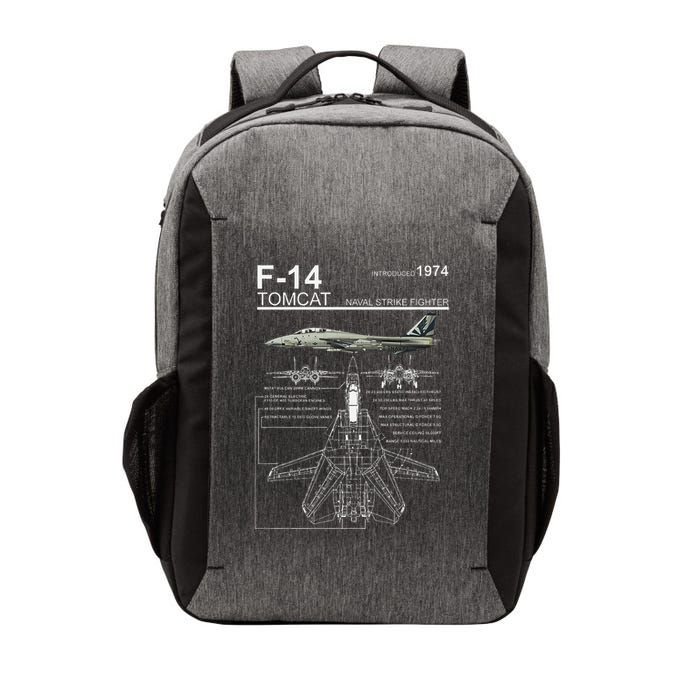 F 14 Tomcat Fighter Jet Diagram Graphic Vector Backpack