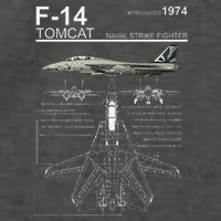 F 14 Tomcat Fighter Jet Diagram Graphic Vector Backpack
