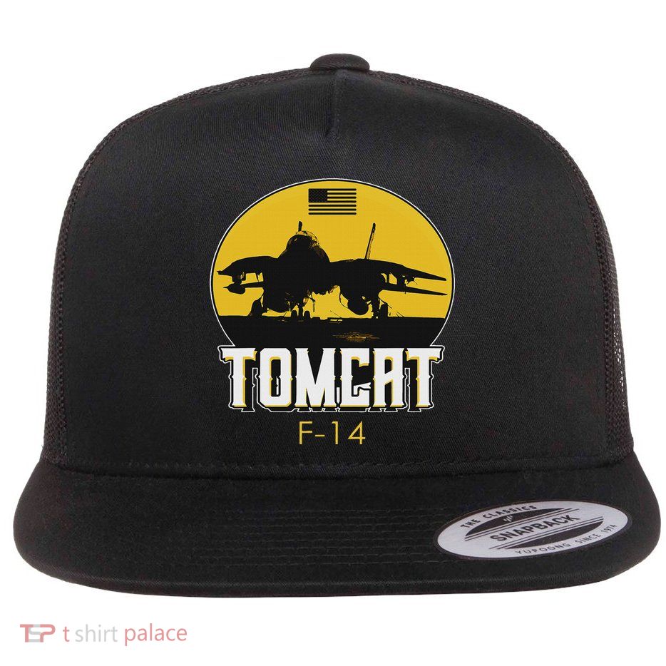 F 14 Tomcat Fighter Jet Flat Bill Trucker Hat