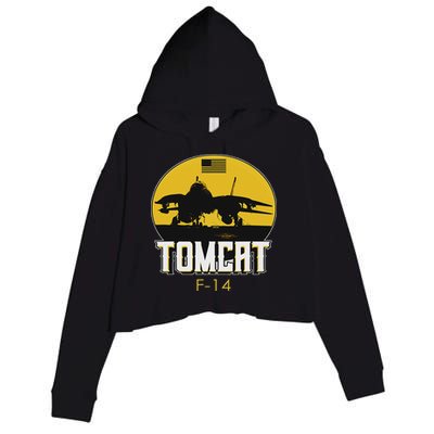 F 14 Tomcat Fighter Jet Crop Fleece Hoodie