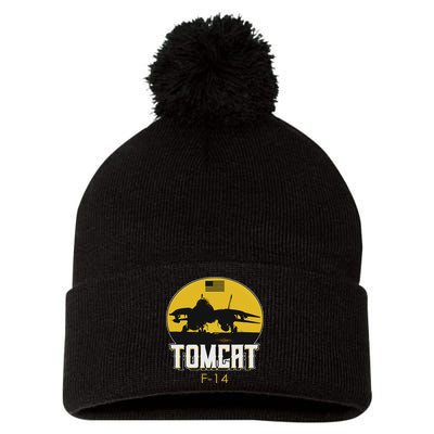 F 14 Tomcat Fighter Jet Pom Pom 12in Knit Beanie