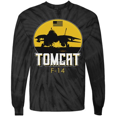 F 14 Tomcat Fighter Jet Tie-Dye Long Sleeve Shirt