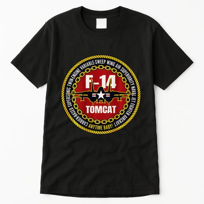 F 14 Tomcat Fighter Jet Military Aircraft Design Tall T-Shirt