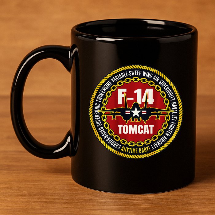 F 14 Tomcat Fighter Jet Military Aircraft Design 11oz C Handle Ceramic Mug