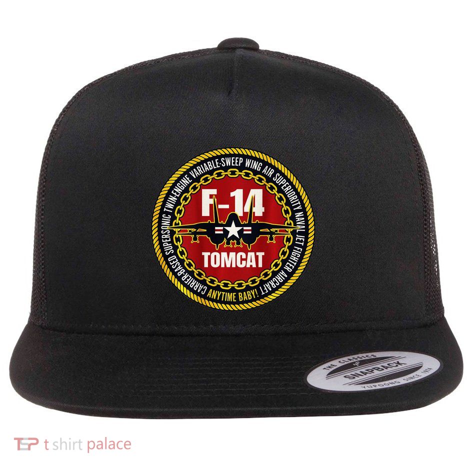 F 14 Tomcat Fighter Jet Military Aircraft Design Flatbill Hat