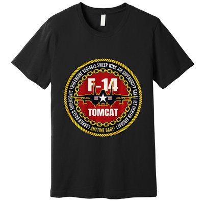 F 14 Tomcat Fighter Jet Military Aircraft Design Premium T-Shirt