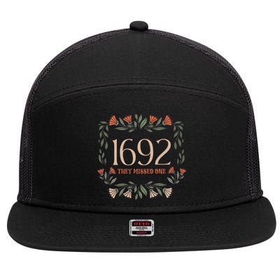 Flower 1692 They Missed One Flower Halloween Witch Cute Gift 7 Panel Mesh Trucker Snapback Hat