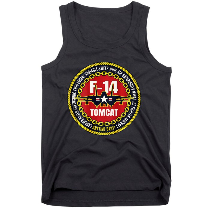 F 14 Tomcat Fighter Jet Military Aircraft Design Tank Top