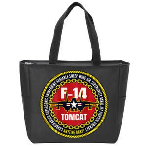 F 14 Tomcat Fighter Jet Military Aircraft Design Zip Tote Bag