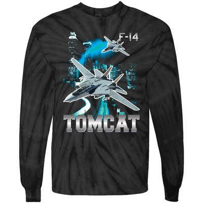 F 14 Tomcat Bootleg Style Tie-Dye Long Sleeve Shirt