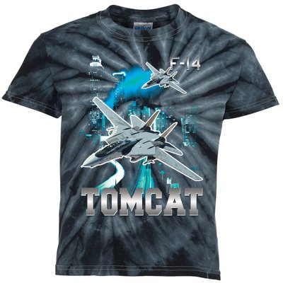 F 14 Tomcat Bootleg Style Kids Tie-Dye T-Shirt