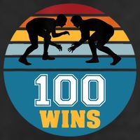 Funny 100 Wins Wrestling Gift 7 Panel Mesh Trucker Snapback Hat