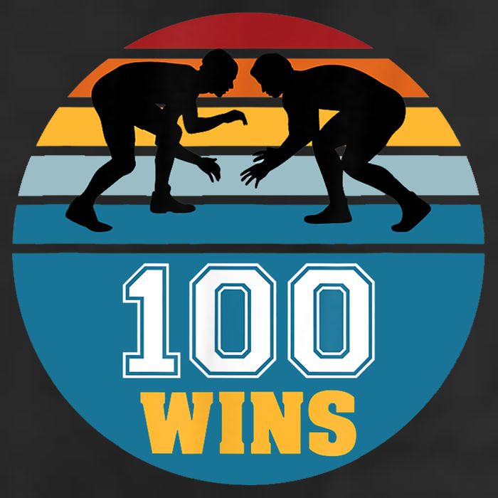 Funny 100 Wins Wrestling Gift 7 Panel Mesh Trucker Snapback Hat