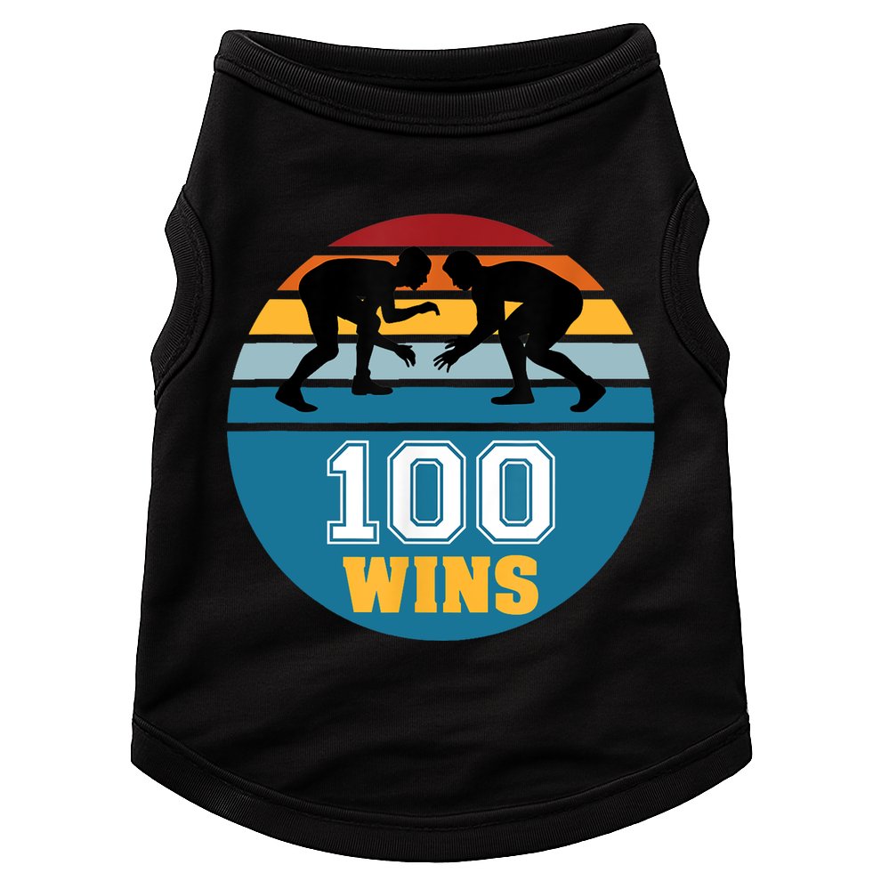 Funny 100 Wins Wrestling Gift Doggie Tank
