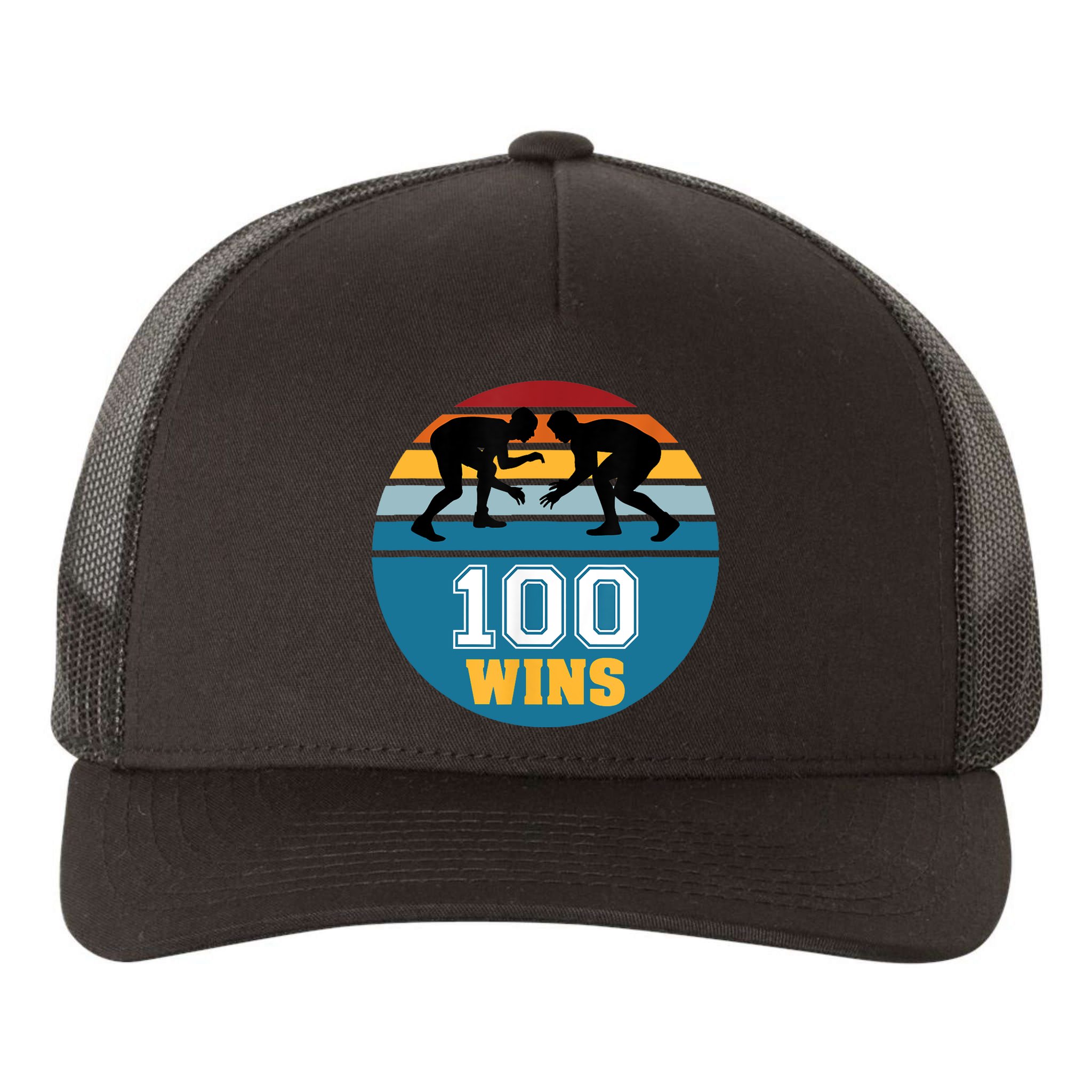 Funny 100 Wins Wrestling Gift Yupoong Adult 5-Panel Trucker Hat