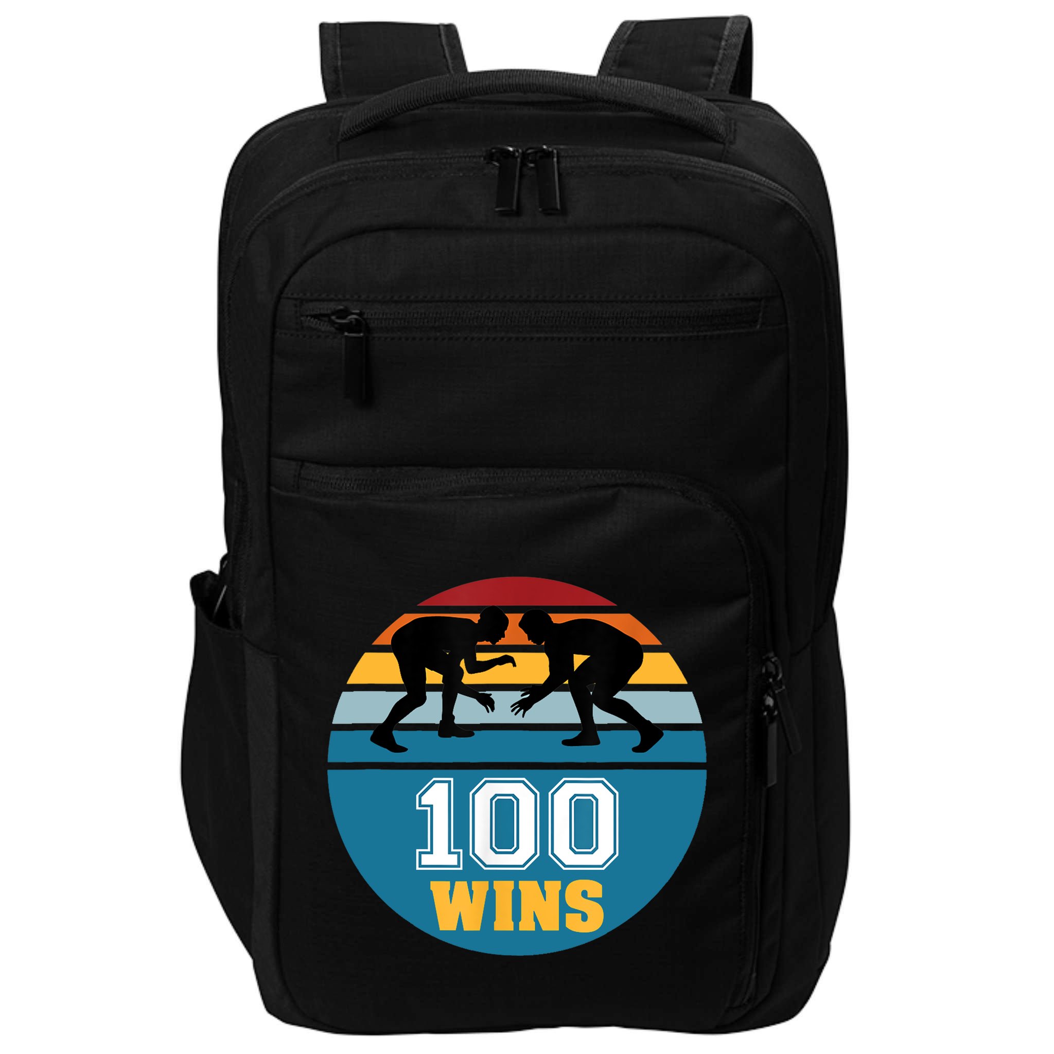 Funny 100 Wins Wrestling Gift Impact Tech Backpack