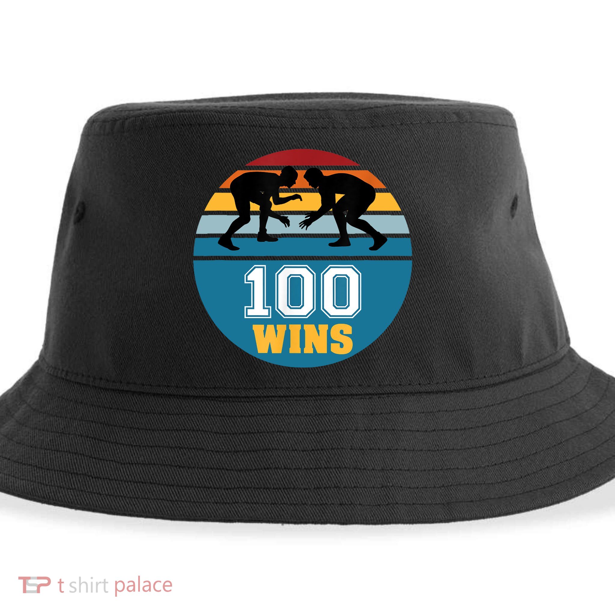 Funny 100 Wins Wrestling Gift Sustainable Bucket Hat