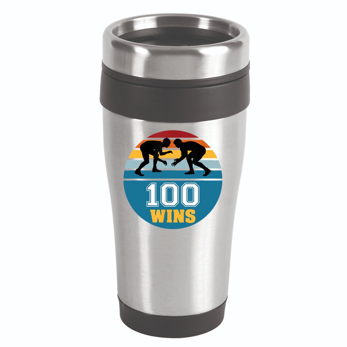 Funny 100 Wins Wrestling Gift 16oz Travel Tumbler