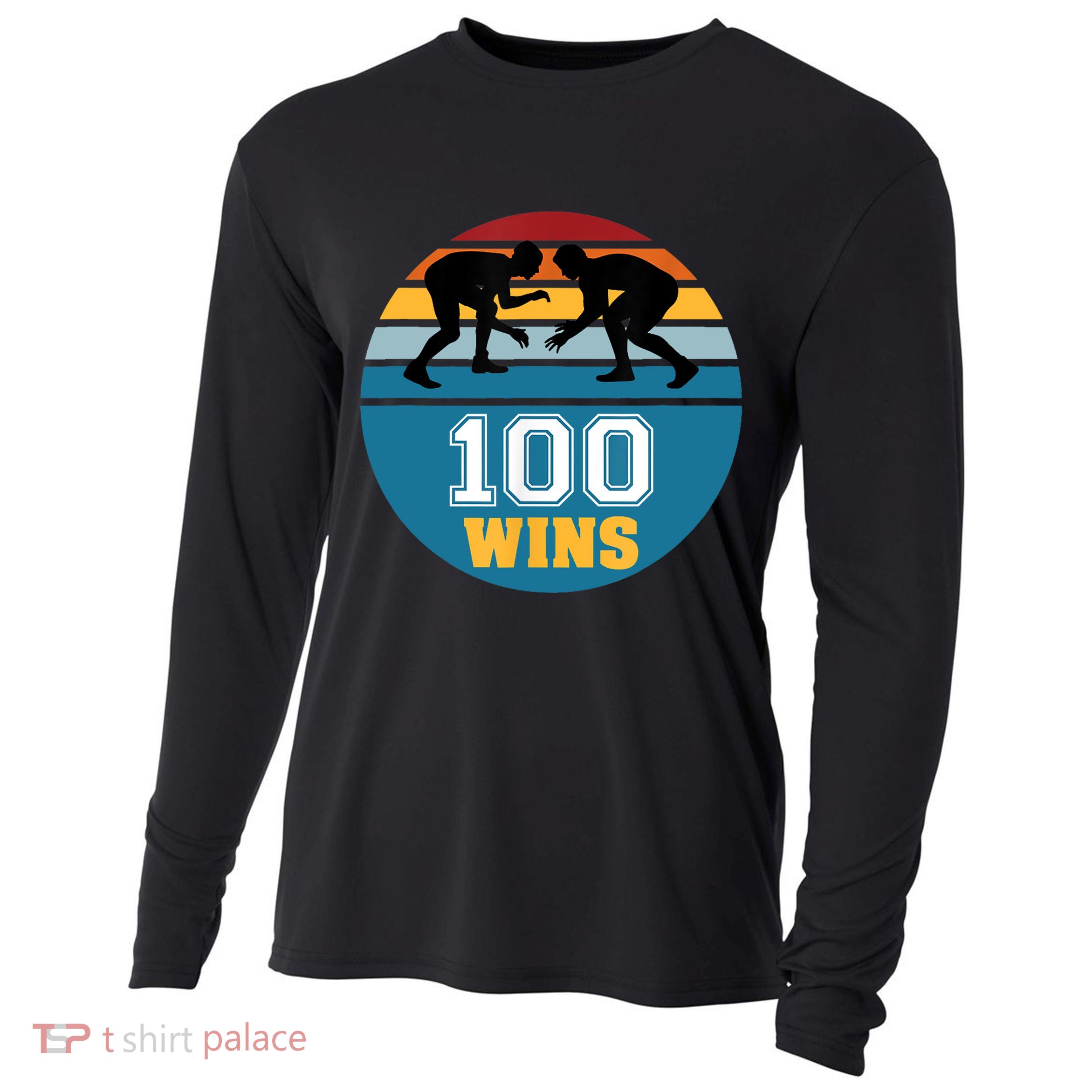 Funny 100 Wins Wrestling Gift Cooling Performance Long Sleeve Crew