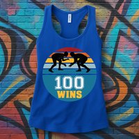 Funny 100 Wins Wrestling Gift Womens Tank Top