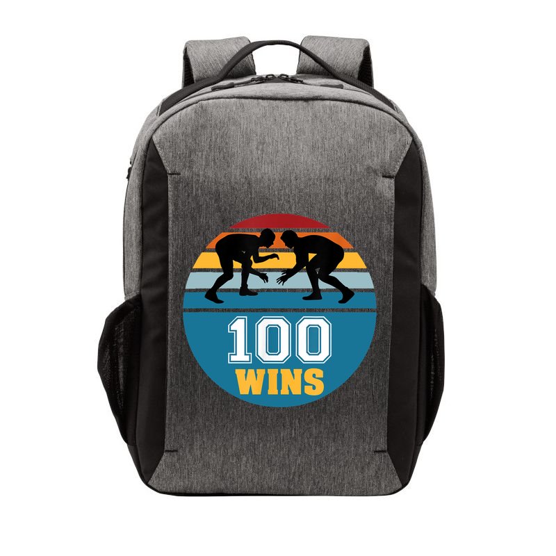 Funny 100 Wins Wrestling Gift Vector Backpack