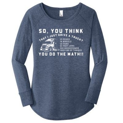 Funny 18 Wheeler Trucker Big Rig Semigifttrailer Truck Driver Funny Gift Women's Perfect Tri Tunic Long Sleeve Shirt