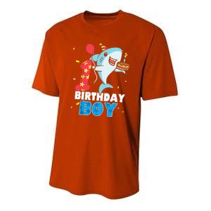 Funny 1 Year Old Shark OceanTheme Party 1st Birthday Boy Youth Performance Sprint T-Shirt