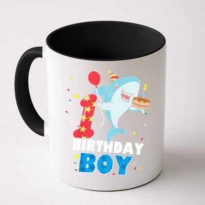 Funny 1 Year Old Shark OceanTheme Party 1st Birthday Boy Mug