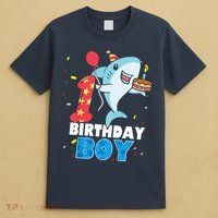 Funny 1 Year Old Shark OceanTheme Party 1st Birthday Boy T-Shirt