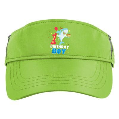 Funny 1 Year Old Shark OceanTheme Party 1st Birthday Adult Drive Performance Visor