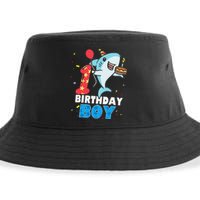 Funny 1 Year Old Shark OceanTheme Party 1st Birthday Sustainable Bucket Hat