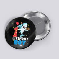 Funny 1 Year Old Shark OceanTheme Party 1st Birthday Button