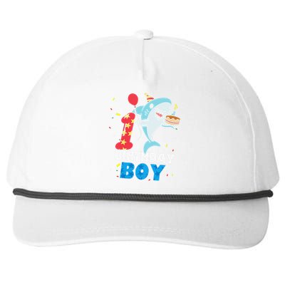 Funny 1 Year Old Shark OceanTheme Party 1st Birthday Snapback Five-Panel Rope Hat