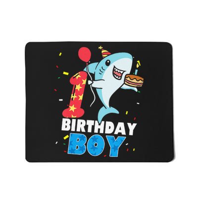 Funny 1 Year Old Shark OceanTheme Party 1st Birthday Mousepad