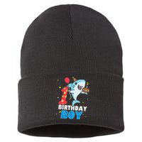 Funny 1 Year Old Shark OceanTheme Party 1st Birthday Sustainable Knit Beanie