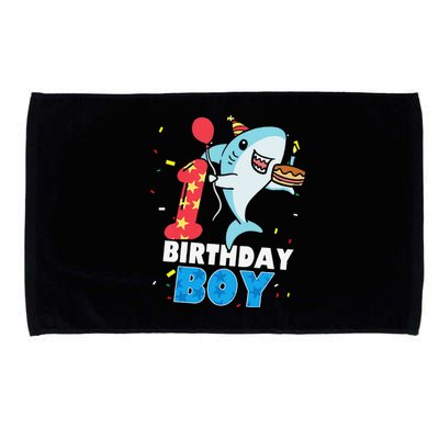 Funny 1 Year Old Shark OceanTheme Party 1st Birthday Microfiber Hand Towel