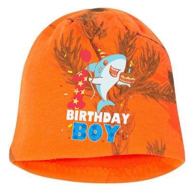 Funny 1 Year Old Shark OceanTheme Party 1st Birthday Kati - Camo Knit Beanie