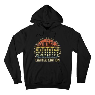 Funny 18 Year Old Gifts Vintage 2006 Limited Edition 18th Birthday Hoodie