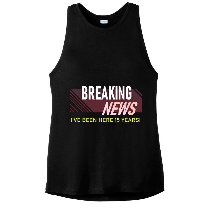 Funny 15 Year Work Anniversary 15th Employee Appreciation Ladies PosiCharge Tri-Blend Wicking Tank