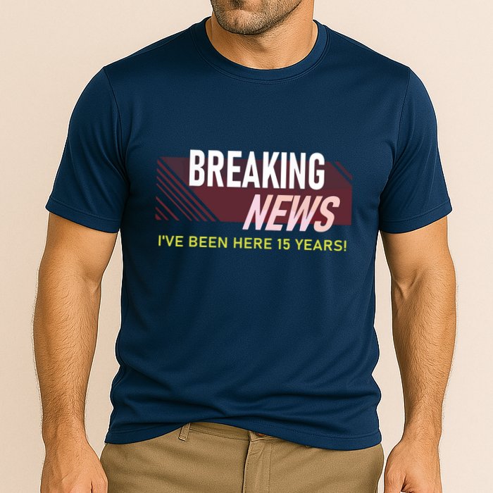 Funny 15 Year Work Anniversary 15th Employee Appreciation Cooling Performance Crew T-Shirt