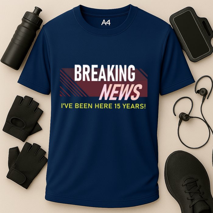 Funny 15 Year Work Anniversary 15th Employee Appreciation Cooling Performance Crew T-Shirt