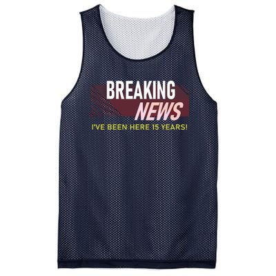 Funny 15 Year Work Anniversary 15th Employee Appreciation Mesh Reversible Basketball Jersey Tank