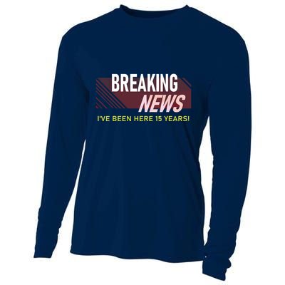 Funny 15 Year Work Anniversary 15th Employee Appreciation Cooling Performance Long Sleeve Crew