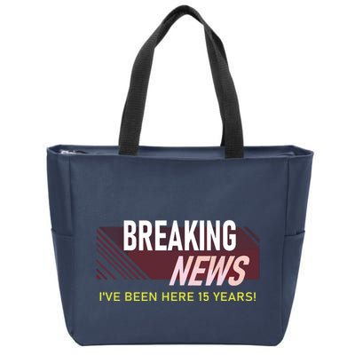 Funny 15 Year Work Anniversary 15th Employee Appreciation Zip Tote Bag
