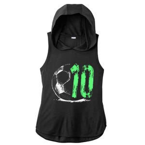 Football 10 Years Old Boy Birthday Party Ladies PosiCharge Tri-Blend Wicking Draft Hoodie Tank