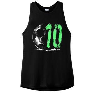 Football 10 Years Old Boy Birthday Party Ladies PosiCharge Tri-Blend Wicking Tank