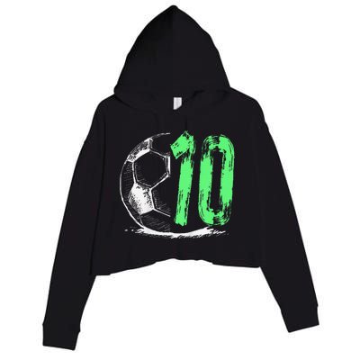 Football 10 Years Old Boy Birthday Party Crop Fleece Hoodie