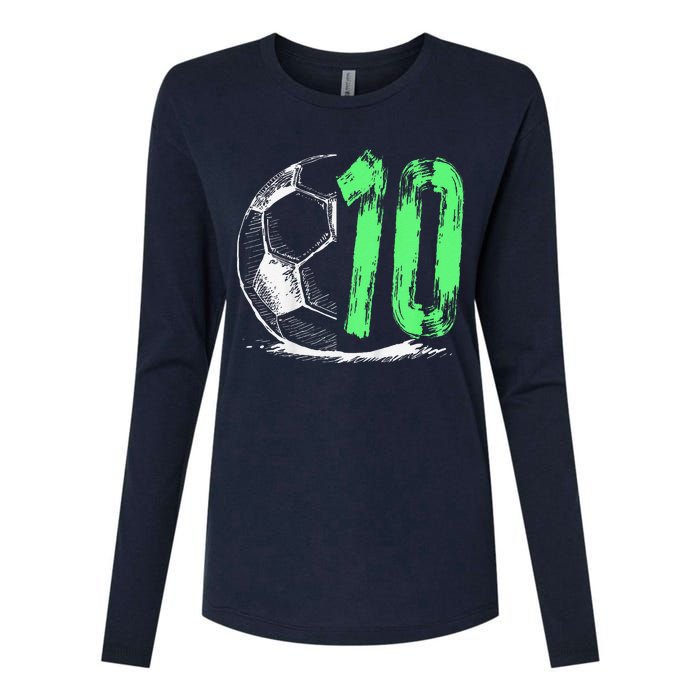 Football 10 Years Old Boy Birthday Party Womens Cotton Relaxed Long Sleeve T-Shirt