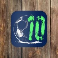 Football 10 Years Old Boy Birthday Party Coaster