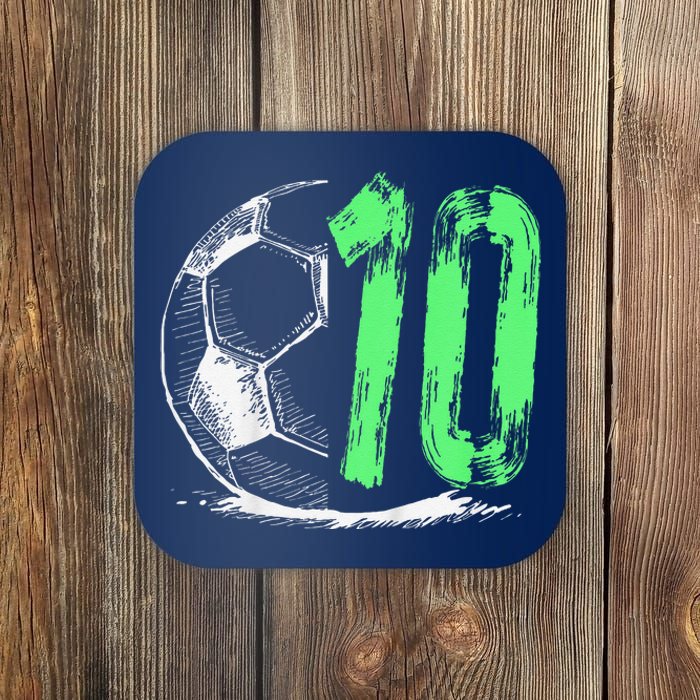 Football 10 Years Old Boy Birthday Party Coaster